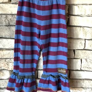 Girls strip ruffle pants